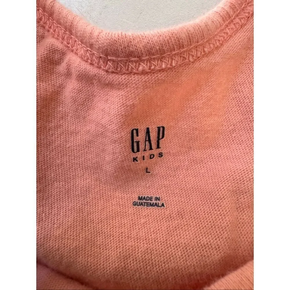 Gap girls Large coral dog puppy tank top Chihuahua greyhound in sunglasses summe